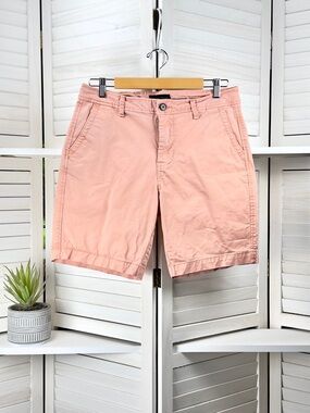 AEROPOSTALE CHINO GOLF SHORTS FLAT FRONT SIZE 32 SALMON PINK 100% COTTON